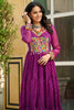 Attractive Wine Leheriya Printed Georgette Navratri Wear Gown