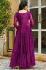 Attractive Wine Leheriya Printed Georgette Navratri Wear Gown