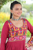 Precious Red Gamthi Work Rayon Festival Wear Nayra Cut Kurti
