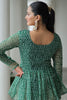 Gorgeous Green Bandhani Printed Navratri Lehenga With Peplum Top