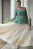 Gorgeous Green Bandhani Printed Navratri Lehenga With Peplum Top