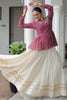 Fabulous Off-White Gota Patti Work Cotton Lehenga With Peplum Top