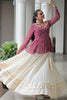Fabulous Off-White Gota Patti Work Cotton Lehenga With Peplum Top