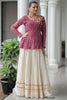 Fabulous Off-White Gota Patti Work Cotton Lehenga With Peplum Top