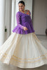 Wonderful Purple Cotton Navratri Lehenga With Printed Peplum Top