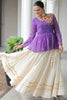 Wonderful Purple Cotton Navratri Lehenga With Printed Peplum Top