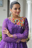 Wonderful Purple Cotton Navratri Lehenga With Printed Peplum Top