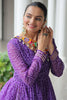 Wonderful Purple Cotton Navratri Lehenga With Printed Peplum Top