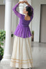Wonderful Purple Cotton Navratri Lehenga With Printed Peplum Top
