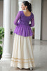 Wonderful Purple Cotton Navratri Lehenga With Printed Peplum Top