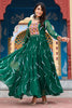 Mesmerizing Green Laheriya Printed Georgette Navratri Special Gown