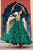 Mesmerizing Green Laheriya Printed Georgette Navratri Special Gown