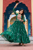 Mesmerizing Green Laheriya Printed Georgette Navratri Special Gown