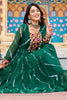 Mesmerizing Green Laheriya Printed Georgette Navratri Special Gown
