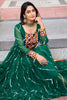 Mesmerizing Green Laheriya Printed Georgette Navratri Special Gown