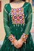 Mesmerizing Green Laheriya Printed Georgette Navratri Special Gown