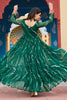 Mesmerizing Green Laheriya Printed Georgette Navratri Special Gown