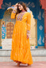 Charming Yellow Laheriya Printed Georgette Traditional Gown