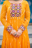 Charming Yellow Laheriya Printed Georgette Traditional Gown