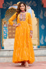 Charming Yellow Laheriya Printed Georgette Traditional Gown