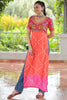 Tantalizing Pink Badhani Printed Rayon Festival Wear Nayra Cut Kurti