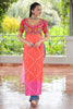 Tantalizing Pink Badhani Printed Rayon Festival Wear Nayra Cut Kurti
