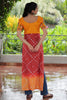 Captivating Yellow Badhani Printed Rayon Traditional Nayra Cut Kurti