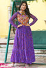 Alluring Purple Bandhani Printed Georgette Traditional Gown