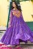 Alluring Purple Bandhani Printed Georgette Traditional Gown
