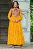 Fascinating Mustard Yellow Bandhani Printed Georgette Gown