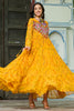 Fascinating Mustard Yellow Bandhani Printed Georgette Gown