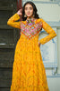 Fascinating Mustard Yellow Bandhani Printed Georgette Gown