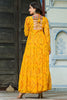 Fascinating Mustard Yellow Bandhani Printed Georgette Gown