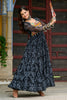 Beautiful Black Patch Work Georgette Navratri Wear Gown