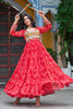Astonishing Red Bandhani Printed Georgette Traditional Gown