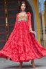 Astonishing Red Bandhani Printed Georgette Traditional Gown