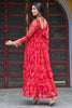 Astonishing Red Bandhani Printed Georgette Traditional Gown