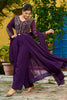 Spectacular Purple Thread Embroidered Georgette Festival Wear Salwar Kameez