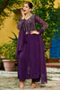 Spectacular Purple Thread Embroidered Georgette Festival Wear Salwar Kameez