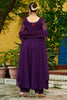 Spectacular Purple Thread Embroidered Georgette Festival Wear Salwar Kameez