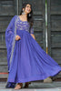 Outstanding Blue Sequins Georgette Event Wear Gown With Dupatta