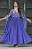 Outstanding Blue Sequins Georgette Event Wear Gown With Dupatta