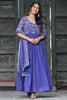Outstanding Blue Sequins Georgette Event Wear Gown With Dupatta