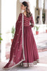 Glamorous Maroon Sequins Embroidered Silk Traditional Gown With Dupatta