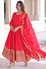 Fantastic Red Sequins Embroidered Silk Wedding Anarkali Suit With Dupatta