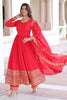 Fantastic Red Sequins Embroidered Silk Wedding Anarkali Suit With Dupatta