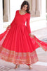 Fantastic Red Sequins Embroidered Silk Wedding Anarkali Suit With Dupatta