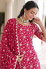 Stunning Pink Georgette Sequins Festival Wear Sharara Suit With Dupatta