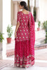 Stunning Pink Georgette Sequins Festival Wear Sharara Suit With Dupatta