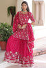 Stunning Pink Georgette Sequins Festival Wear Sharara Suit With Dupatta